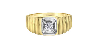 10K Yellow & White Gold Men’s Diamond Ring