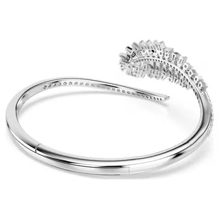 Swarovski Vienna bangle, Mixed cuts, Feather, White, Rhodium plated 5754275