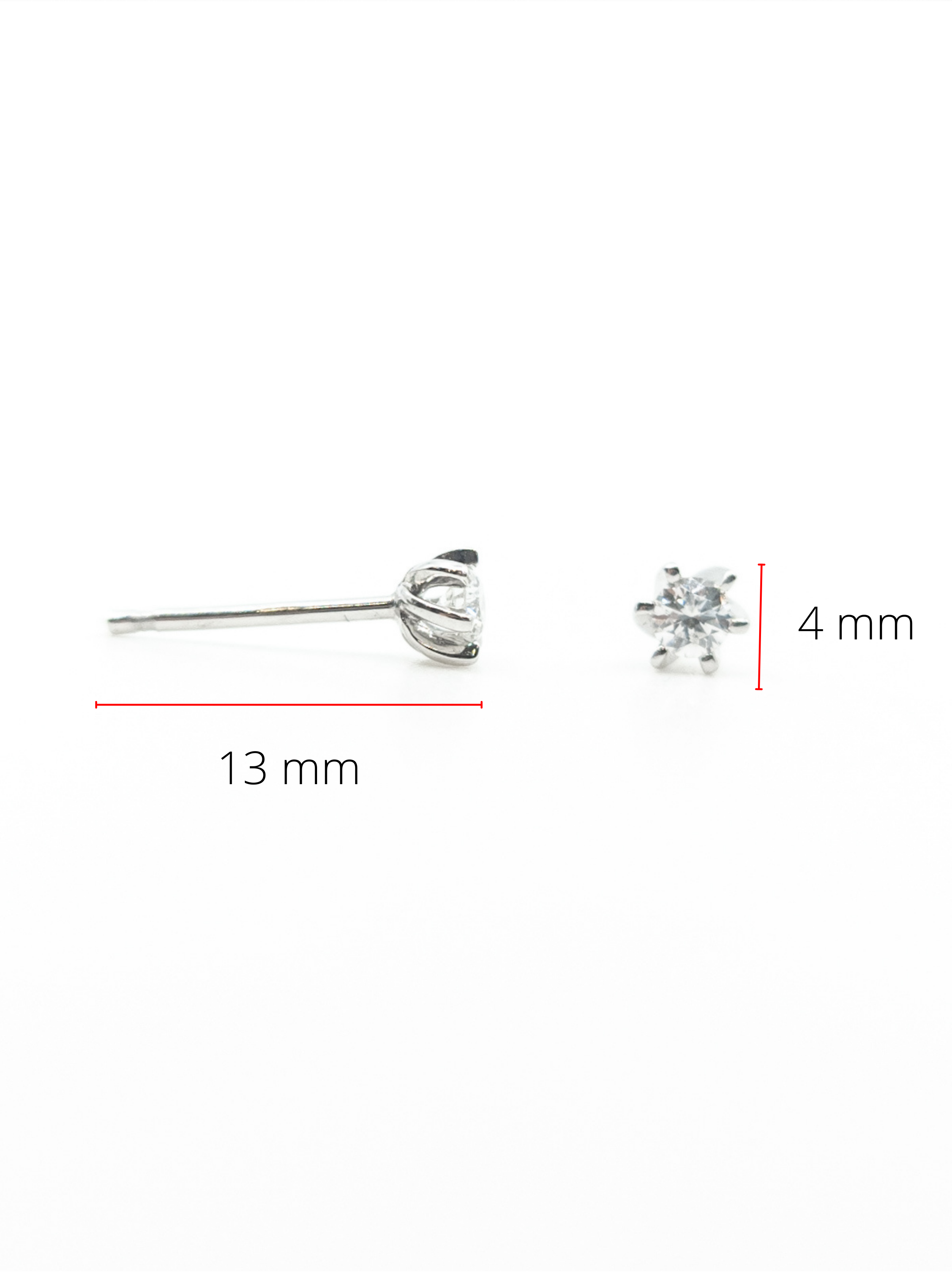 10K White Gold 0.16cttw Round Cut Canadian Diamond Stud Earrings