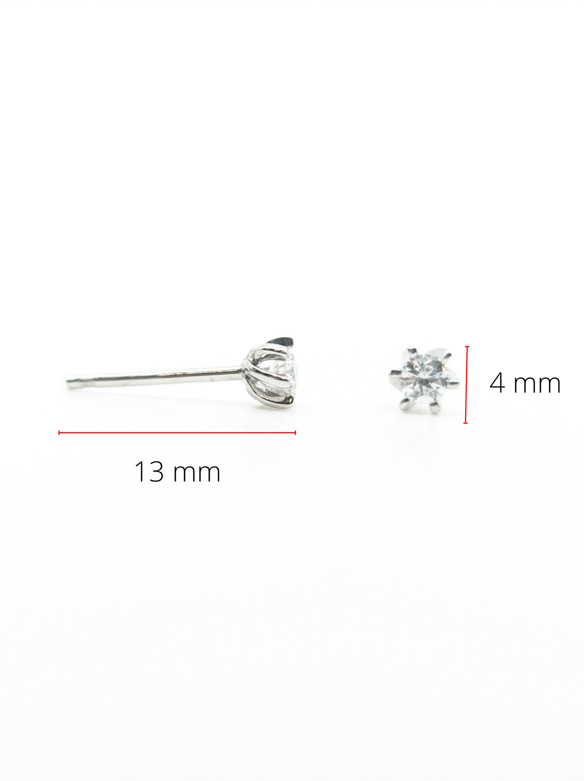 10K White Gold 0.16cttw Round Cut Canadian Diamond Stud Earrings