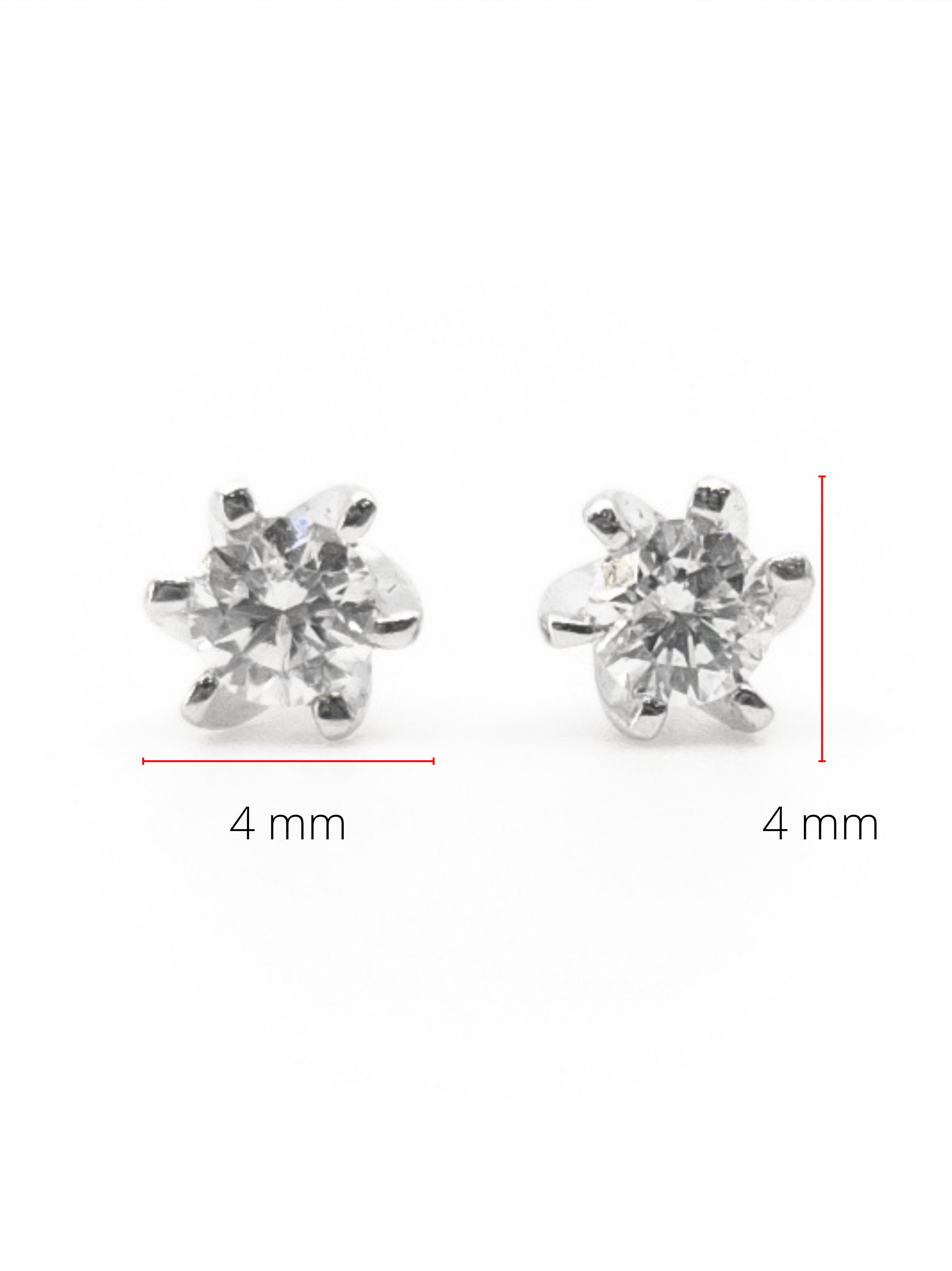 10K White Gold 0.16cttw Round Cut Canadian Diamond Stud Earrings