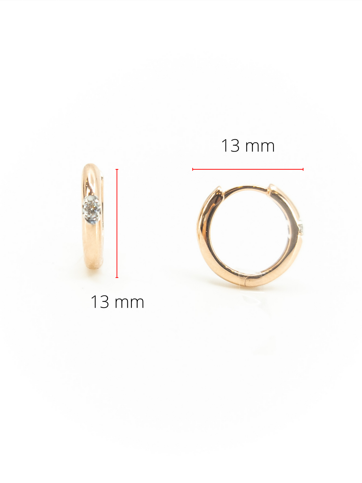 10K Rose Gold 0.05cttw Round Cut Canadian Diamond Earrings