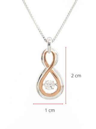 Colgante de diamante canadiense de 0,18 quilates de plata de ley y oro rosa de 10 quilates, 18"