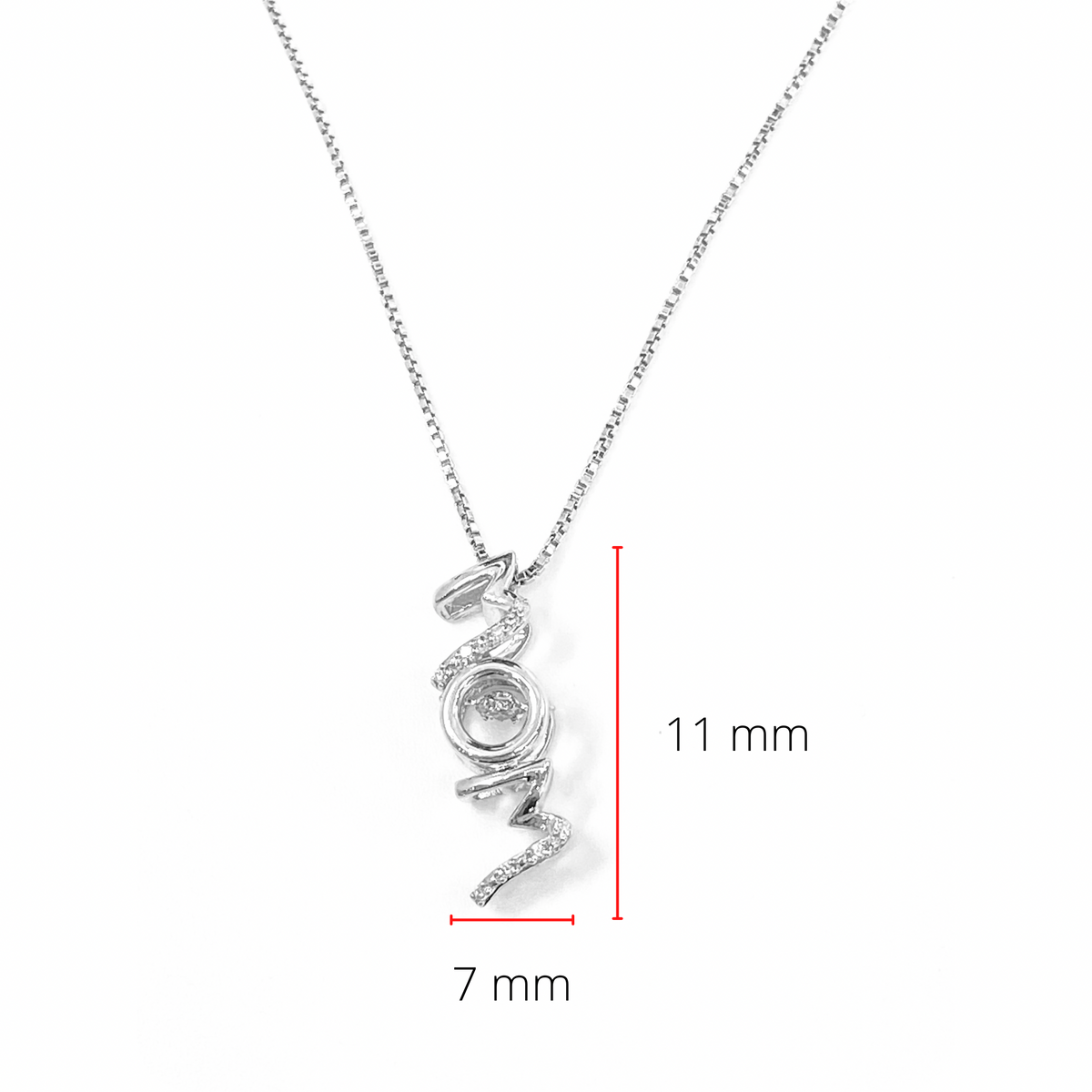 Sterling Silver 0.04cttw Round-Cut Diamond Pendant,18&quot;