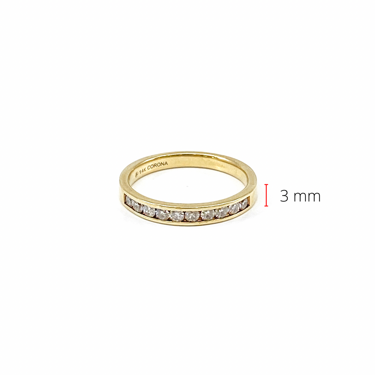 14K Yellow Gold 0.33cttw Diamond Anniversary Channel Set Ring / Band, size 6.5