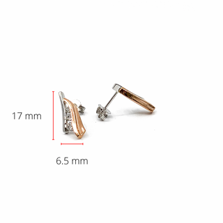 Pendientes colgantes o colgantes de diamantes de 0,25 quilates en oro blanco y rosa de 10 quilates