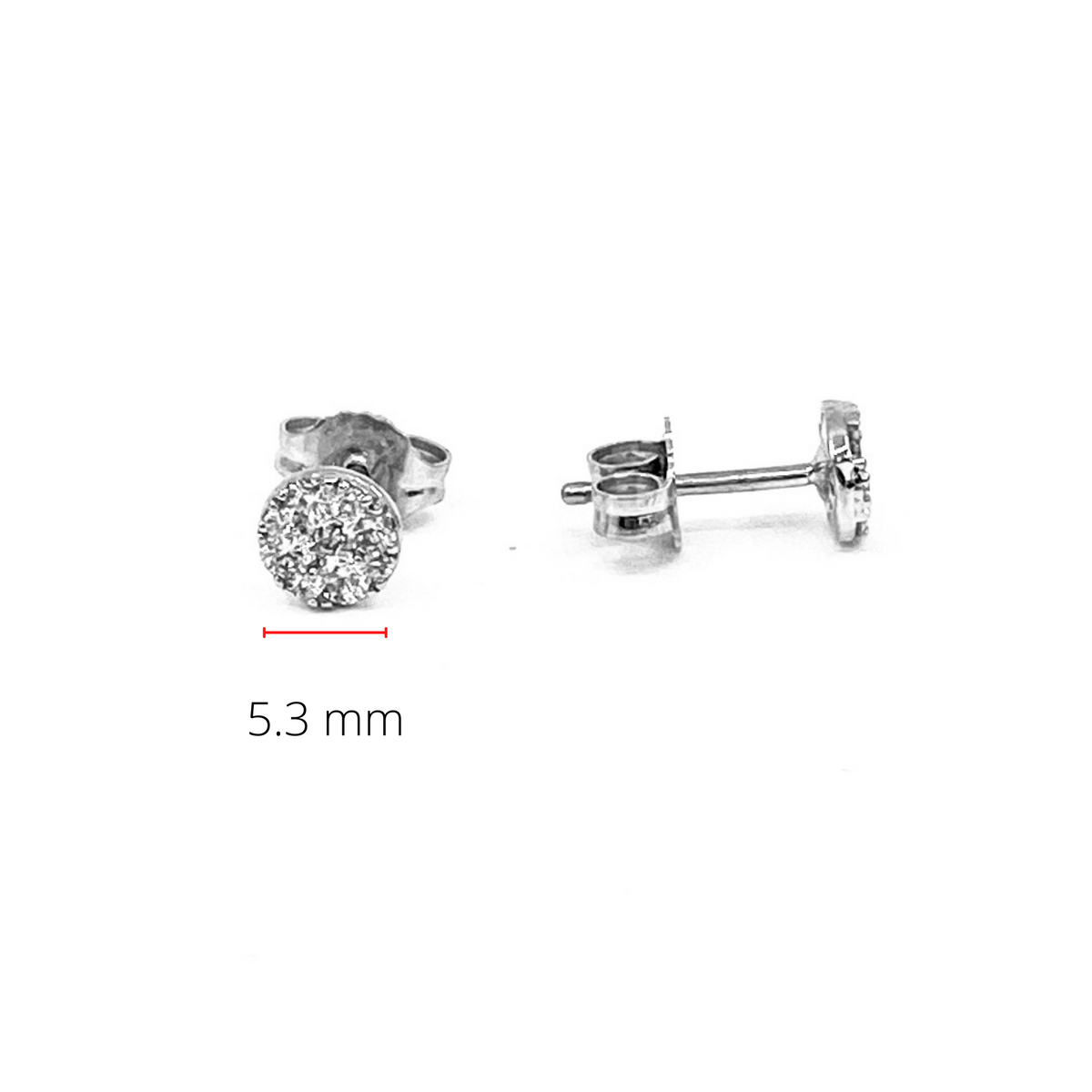 14K White Gold 0.33cttw Round-Cut Diamond Cluster Stud Earrings