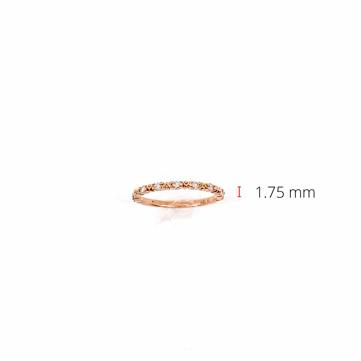 10K Rose Gold 0.18cttw Diamond Ring, size 6.5