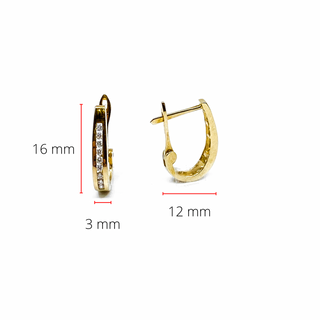 Aretes tipo argolla con diamantes de 0,25 quilates en oro amarillo de 10 quilates