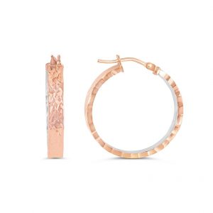 Pendientes de oro rosa de 10 quilates de 15 mm