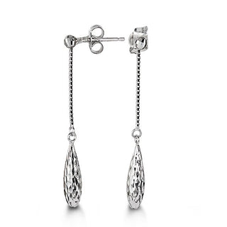 Pendientes de oro blanco de 10 quilates de 35 mm
