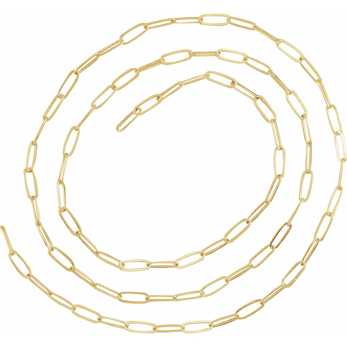 Cadena tipo cable ultraligera con clip de papel amarillo de 14 quilates de 2 mm por pulgada - Pulsera / Collar / Tobillera Joyería permanente