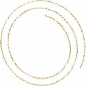 Cadena Rolo de oro amarillo de 14 quilates de 1,1 mm por pulgada - Pulsera / Collar / Tobillera Joyería permanente