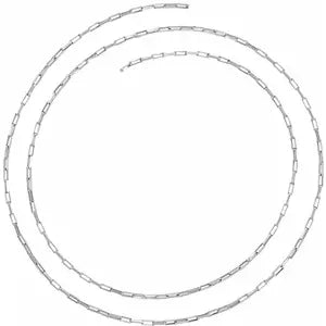 Cadena tipo cable con clip de papel de oro blanco de 14 quilates de 1,2 mm por pulgada - Pulsera / Collar / Tobillera Joyería permanente