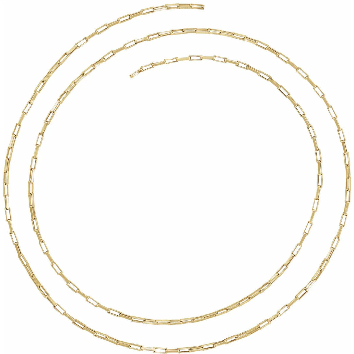 Cadena tipo cable con clip de papel amarillo de 14 quilates de 1,2 mm por pulgada - Pulsera / Collar / Tobillera Joyería permanente