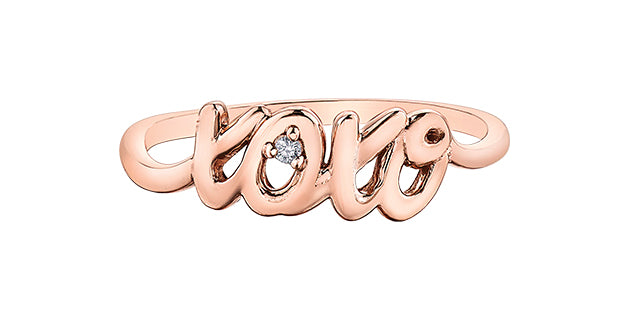 10K Rose Gold 0.01cttw Diamond Love Ring - / 4.5