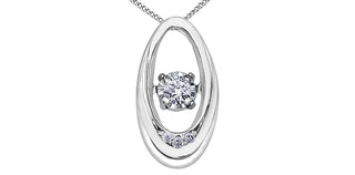 Colgante de oro blanco de 10 quilates con diamantes de 0,03 quilates, 18"