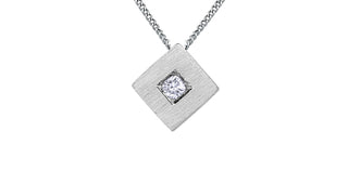 Collar de diamantes de 0,05 quilates en oro blanco de 10 quilates, 18"