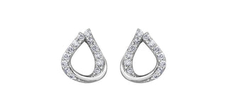 Aretes de diamantes de 0,20 quilates en oro blanco de 10 quilates
