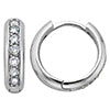 10K White Gold 0.25cttw Diamond Hoop / Huggie / Hinged Earrings