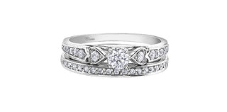 10K White Gold 0.31cttw Round Brilliant Cut Canadian Diamond Engagement Ring (Band sold separately)