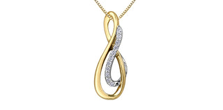 Colgante de diamantes de 0,075 quilates en oro amarillo de 10 quilates, 18"