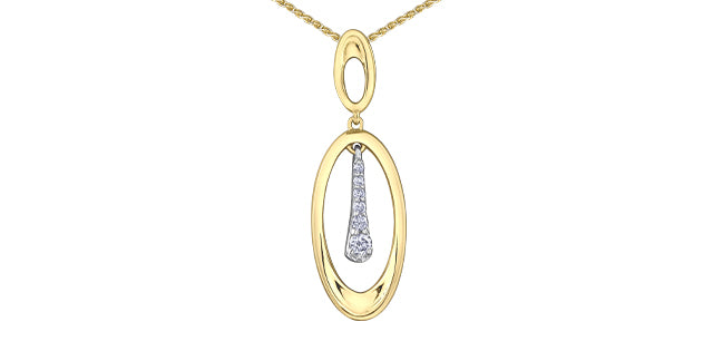 Gold pendant with a diamond on a white background