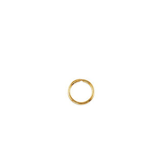 Gold hoop earring on a white background
