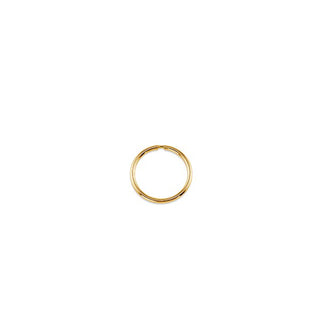 Gold hoop earring on a white background