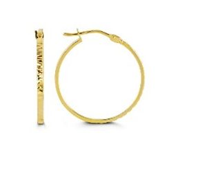 Gold hoop earrings on a white background