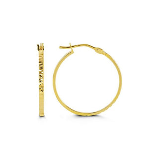 Gold hoop earrings on a white background