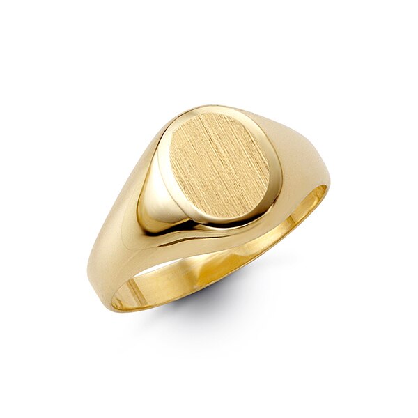 10K Yellow Gold Engravable Gents Signet Ring, size 10
