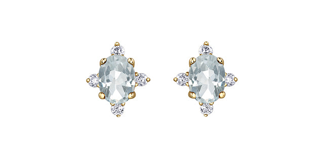 Pair of diamond earrings on a white background