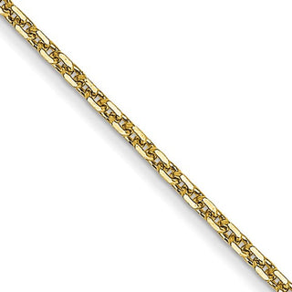 Cadena tipo cable con corte de diamante de 1,80 mm de oro de 10 quilates