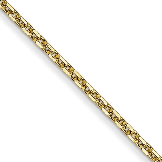 Cadena tipo cable con corte de diamante de 0,95 mm de oro de 10 quilates