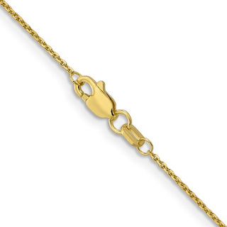 Cadena tipo cable con corte de diamante de 0,95 mm de oro de 10 quilates