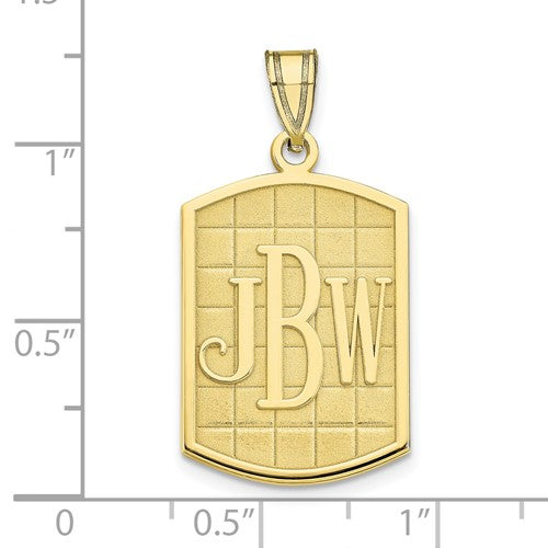 Casted High Polished Antiqued or Sandblast Monogram Pendant