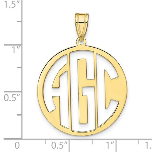 Block Circle Cut-out Letters Monogram Pendants