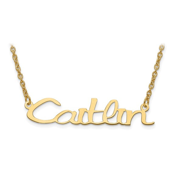 Personalized Name Plate Pendant with 1mm 18&quot; Cable Chain