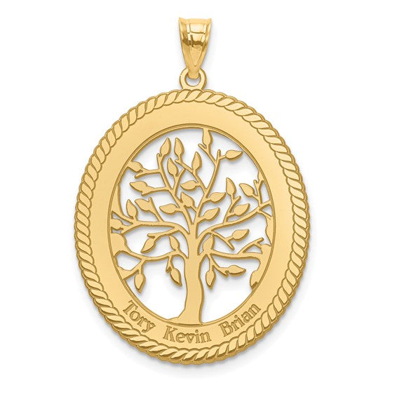 Family Tree Oval Pendant (Up to 3 names)