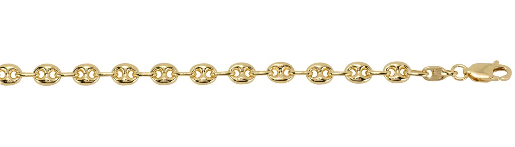 10K Yellow Gold 4.8mm Gucci Style Chain with Lobster Clasp - 20 Inches