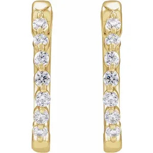 14K Lab-Grown Diamond Hoop Earrings