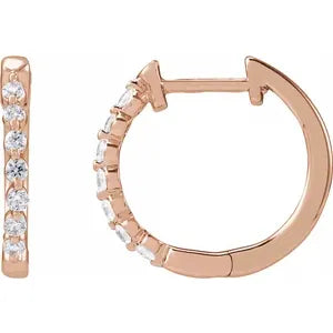 14K Lab-Grown Diamond Hoop Earrings