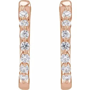 14K Lab-Grown Diamond Hoop Earrings