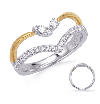 Anillo de diamantes de 0,35 quilates en oro de 14 quilates en dos tonos, talla 6