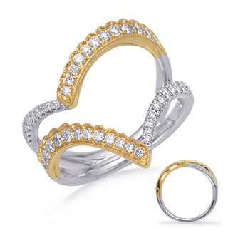 Anillo de diamantes de 0,47 quilates en oro de 14 quilates en dos tonos, talla 6