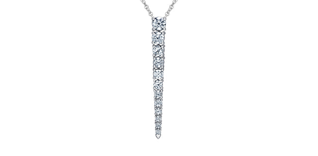 Diamond necklace on a white background