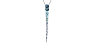 14K Gold 1.00cttw Canadian Diamond and Blue Topaz Pendant, 18"