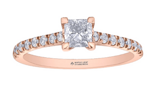 14K Rose Gold 0.75cttw Princess Cut Canadian Diamond Engagement Ring