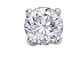 Single diamond earring on a white background